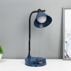 Настольная лампа "Парасоль" LED, от USB-АКБ 6 Вт сенсор 3000-6000К синий 14х10х37 см RISALUX, товар 10