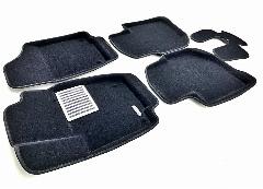 Коврики в салон текстиль 3D Lux (чёрные) Euromat для Skoda Rapid (2012-2020), черный