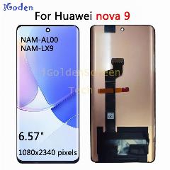 Оригинальный сенсорный ЖК-экран для Huawei Nova 9 с цифровым преобразователем в сборе для huawei Nova 9, NAM-AL00, дисплей, Purple with frame, > 3"