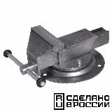 Тиски слесарные поворотные Калибр ТПСН-125ИС (125мм, стальные), серый металлик — фото 1