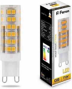 Лампа светодиодная Feron G9 7W 2700K прозрачная LB-433 25766, цвет /, материал /