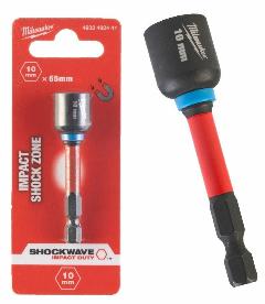 Насадка магнитная торцевая SHOCKWAVE c хвостовиком 1/4" Hex, 10x65 мм Milwaukee, черный