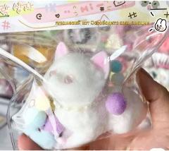 Таба котик Игрушка антистресс Сквиш котик, белый, 5x5x5 см