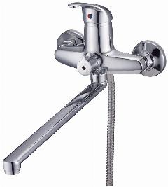 Смеситель Solone LUN7-A031, вертикальный, для ванны, с лейкой, хром