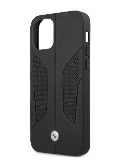 BMW для iPhone 12/12 Pro (6.1) чехол Signature Genuine leather Perforated Sides Hard Black, черный