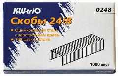 Скобы для степлера 24/8, KW-Trio, цинковое, 50 листов, 1000 шт (сталь), серебристый, № 24/8