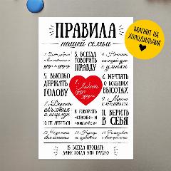Магнит на холодильник от Made4u с правилами дома и мотивацией, 20*30 см