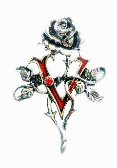 Подвеска Роза Вампира The Vampire Rose, серебристый