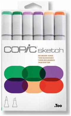 Набор маркеров Copic Sketch промежуточные цвета 6цв, разноцветный