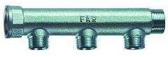 Коллектор Far 1" (ВР-НР) с 3 отв. 1/2" НР (межосев. 50 мм)