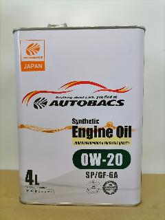 Масло моторное синтетическое Autobacs ENGINE OIL SP/GF-6A 0W-20, 4л, арт. 00032424