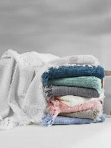 Плед для детей BEDDY Byes (BB 321) из органической муслиновой ткани с бахромой, 80х100 см, экрю, белый, 100x80 см — фото 3