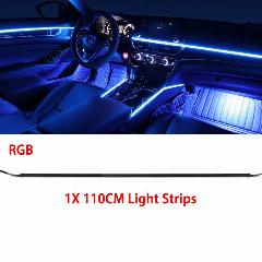 18 в 1, RGB двойная задняя подсветка для украшения интерьера автомобиля, RGB 64 Color, 110CM LED Light bar
