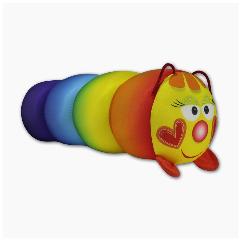 Антистрессовая игрушка-валик Штучки, к которым тянутся ручки Гусеница Обжорка, радуга, 17 х 47