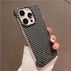 Ультратонкий безрамный чехол для телефона из углеродного волокна для iPhone 15 11 12 13 14 Pro Max Mini XR X XS 7 8 Plus SE Тонкий жесткий чехол, Black, For iPhone X-XS