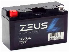 Аккумулятор стартерный агм для мотоцикла/квадроцикла/скутера ZEUS SUPER AGM 7 А*ч п. п. (YT7B-BS, CT 1208), 66x150x94 мм