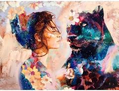 Картина по номерам на холсте Черная Пантера, 40x50 см