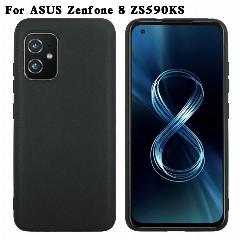 Чехол Для Zenfone 8 ZS590KS черный матовый Противоскользящий Ударопрочный Мягкий Прозрачный чехол из ТПУ для ASUS Zenfone 8 Flip ZS672KS, black, Zenfone 8