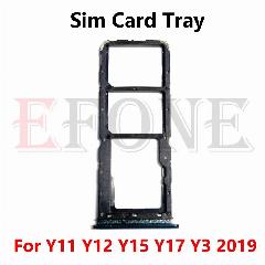 Для Vivo Y11 Y12 Y15 Y17 Y3 2019, лоток для SIM-карты, держатель, адаптер, разъем, запасные части, Y11Y12Y15Y17Y3black