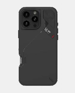 Чехол на Айфон 16 Про защитный с индикатором температуры, Aulumu А16 Shock Proof, MagSafe, магнитный, черный