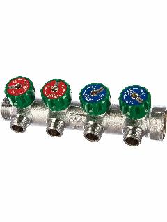 Коллектор регулируемый FAR 1"ВН на 4 отвода 1/2"Н, с плоским уплотнением, FK 3824 112TP