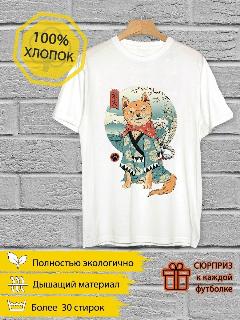 Футболка YYOMMY PRINT с дизайнерским принтом Акита-ину Сиба-ину Шиба-ину, белый, M/L
