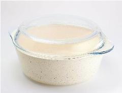 Кастрюля круглая 2,1л (25,1*22*8см) с крышкой с антипригарным покрытием, кремовый