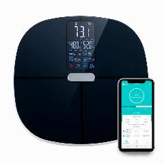 Весы Kitfort KT-809 напольные, управление со смартфона, объем памяти на 24 пользователя, противоскользящие ножки, черные, темно-синий, 295х270х25