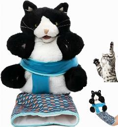 Армрестлинг кота Тома, ручная кукла-кот, бежевый