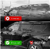 Дефлекторы боковых окон Toyota Land Cruiser Prado 150 (Тойота Ленд Крузер Прадо) 2009-2022, комплект с уголками, 6 частей, ветровики, стандарт 6 шт. — фото 3