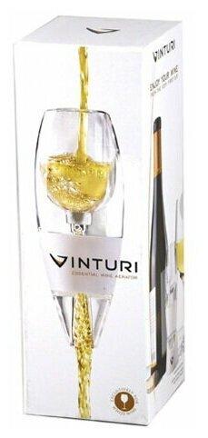Аэратор Vinturi V1020 для белого вина, акрил, прозрачный/белый, 1 шт