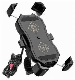 Kewig M11-A Держатель для телефона на велосипед, мотоцикл, скутер, самокат, с беспроводной зарядкой Qi 15W / USB Type C