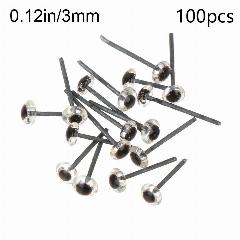 Стеклянные кукольные глаза SIRENXI 3/5/7 мм, черные, 100 шт., e46-3mm, 3mm/5mm/7mm