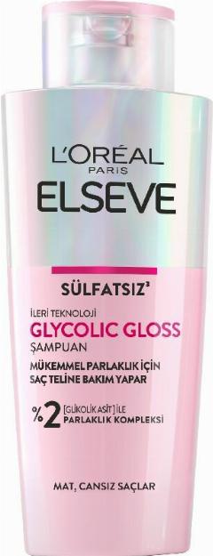 L'ORAL ELSEVE Шампунь-кондиционер Glycolic Gloss для идеального блеска 200 мл (Франция)