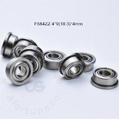 Фланцевый подшипник F684ZZ, 10 шт, 4*9 (10,3)*4 (мм), хромированная сталь, металлические герметичные высокоскоростные детали механического оборудования