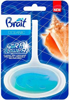 Brait Туалетный блок-корзинка OCEANIC Xtra Power, с корзинкой, устраненение грязи и запахов, аромат Морской (40 гр)