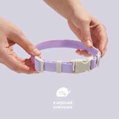 Водонепроницаемый ошейник с адресником для собак средних пород IN GOOD COMPANY (М / фиолетовый / неотан)