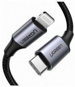 Кабель Ugreen USB-C - Lighting, MFI, 1.5 м, черный(60760)