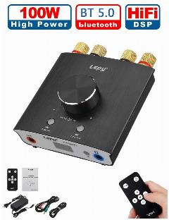 Цифровой мини усилитель Lepy LP-168Mini2 50 Вт x 2, bluetooth 5.0, Hifi стерео, класс D, чип DSP - черный
