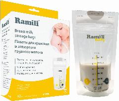 Пакеты для хранения и заморозки грудного молока 30 шт./ 180 мл. Ramili Baby BMB40, белый