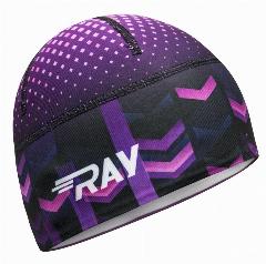 Шапка-бини RAY спортивная лыжная (UNI) из термобифлекса для мужчин и женщин, принт вектор 2 фиолетовый