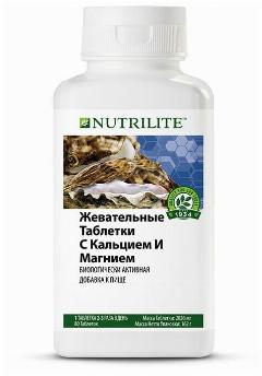 Amway NUTRILITE™ Жевательные таблетки с кальцием и магнием, 80 таб.