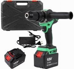 Аккумуляторная ударная дрель-шуруповерт Zitrek Green Impact 18V 063-4046, 30x410x100 мм, черный/зеленый