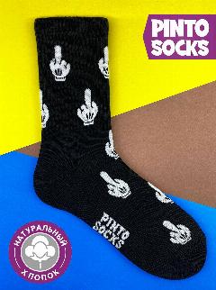 Носки PINTO SOCKS, черные носки средний палец, 36-40