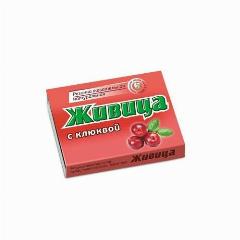Родники Сибири Смолка жевательная лиственничная с клюквой, общеукрепляющее и противомикробное действие, 20г