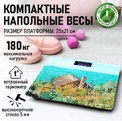 Весы напольные MARTA MT-SC1690 хижина в Сен-Андрессе, голубой/синий