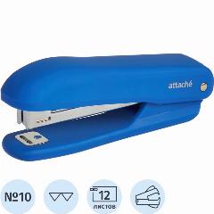 Степлер Attache Comfort до 12 лис, soft touch покрыт, синий,№10 антистеп, № 10