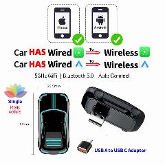 EKIY 2in1 RGB Wireless CarPlay Dongle Mini A2A Box Беспроводной адаптер Android Auto для автомобиля имеет проводный CarPlay или Android Auto, EC07Pro, Ship within 24hours